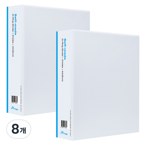 에코청운 3공 D링바인더 9cm A4, 백색, 8개
