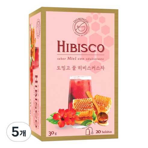 도밍고 꿀히비스커스차 20티백, 1.5g, 20개입, 5개