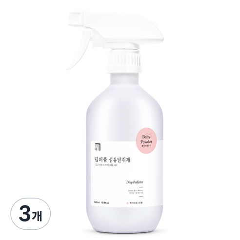 살림백서 딥퍼퓸 섬유탈취제 본품, 500ml, 3개, 베이비파우더