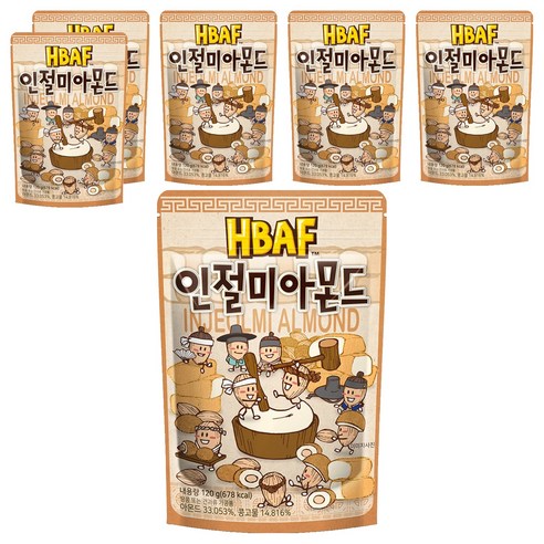 바프 인절미 아몬드, 120g, 6개