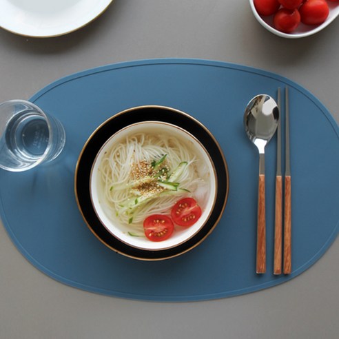 에이드엘 에그 실리콘 테이블매트, 터키블루, 가로 430mm x 세로 290mm