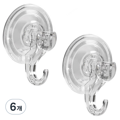 쇼핑153 강력한 진공 흡착식 후크, 6개, 03 화이트