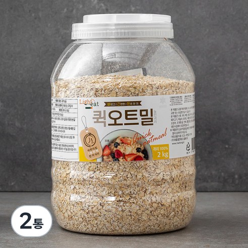 라이트잇 바로먹는 퀵 오트밀, 2kg, 2통