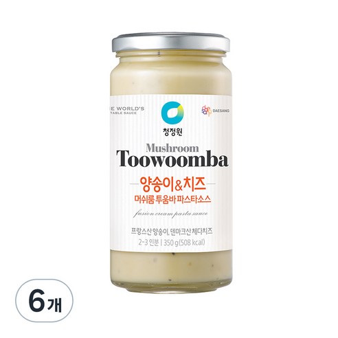 청정원 머쉬룸투움바 파스타소스, 350g, 6개
