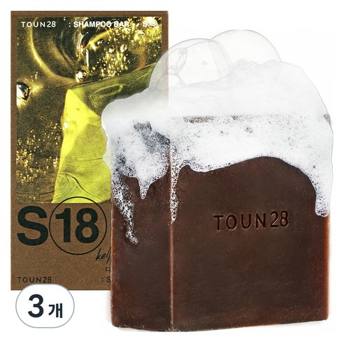 톤28 머리 감을거리 고체샴푸 S18, 100g, 3개