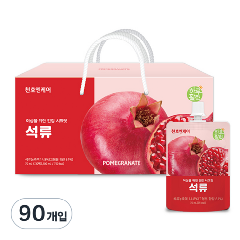 천호엔케어 여성을 위한 건강 시크릿 석류즙, 90개입, 70ml