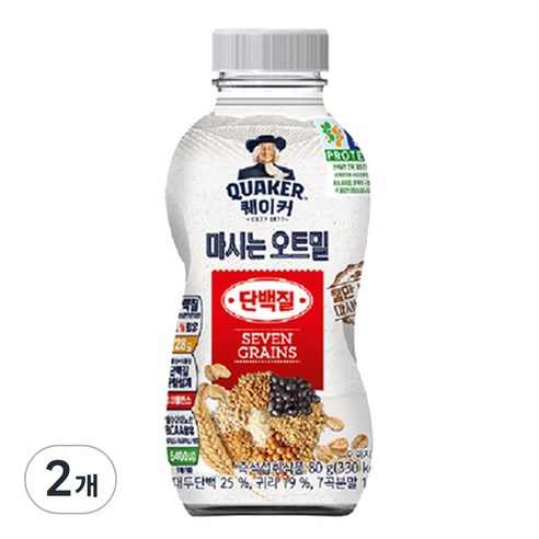 퀘이커 마시는 오트밀F 단백질2.0, 80g, 2개