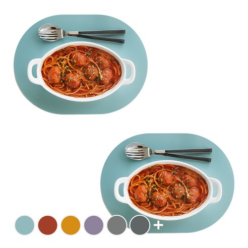 에이드엘 일립스 실리콘 테이블매트 2p, 민트, 2개