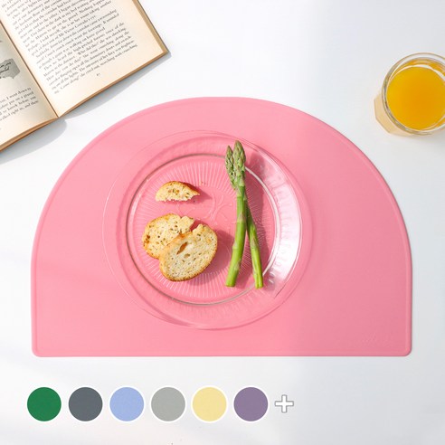 에이드엘 슬림 아치 실리콘 테이블매트 2p, 크림핑크, 386 x 268mm