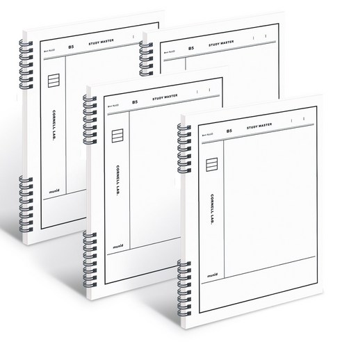 뮤니드 It spring 코넬라인 노트, WHITE, 4개
