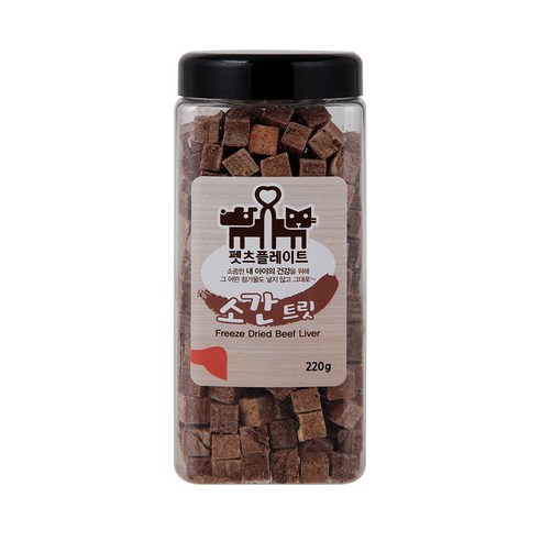펫츠플레이트 강아지&고양이 동결건조 간식, 소간트릿, 220g, 1개