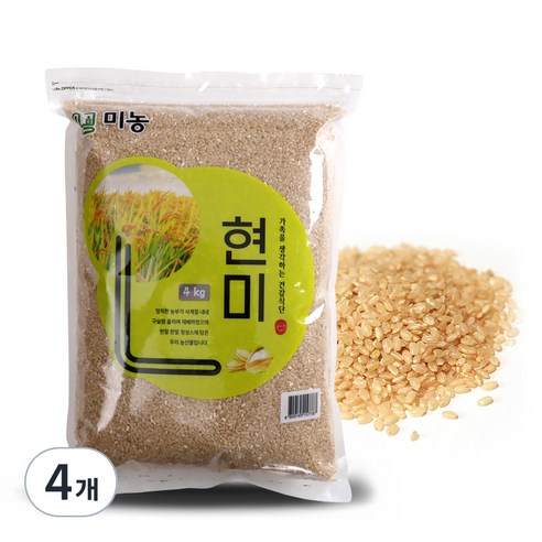 미농 국산 현미, 4kg, 4개