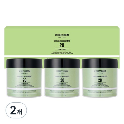 더블유드레스룸 퍼퓸 탈취제 20번 플라워샵 본품 세트, 330g, 2개