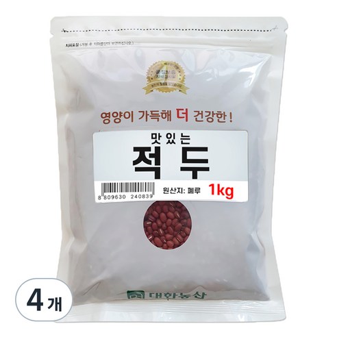 대한농산 맛있는 적두, 1kg, 4개