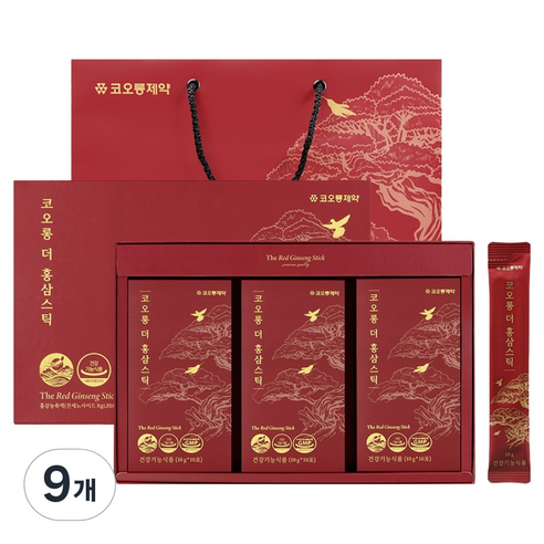 코오롱제약 더 홍삼스틱 10p + 쇼핑백, 9개, 100g
