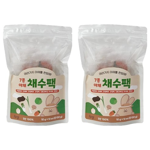 퍼기 어린이 7종야채 채수팩 10개입, 야채맛, 100g, 2개