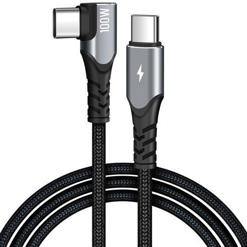 홈플래닛 E-Marker IC 칩셋 직각 C to C PD 100W 초고속충전 케이블 게이밍 전용, 3m, 1개