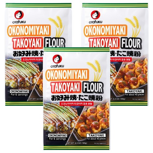 오타후쿠 오코노미야끼 타코야끼 겸용 분말, 180g, 3개