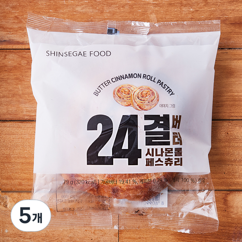 신세계푸드 24결 버터 시나몬롤 페스츄리, 1개입, 5개