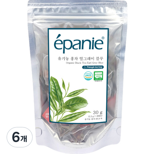 에빠니 유기농 홍차 얼그레이 블루, 1.5g, 20개입, 6개