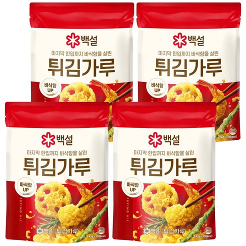 백설 튀김가루, 2kg, 4개