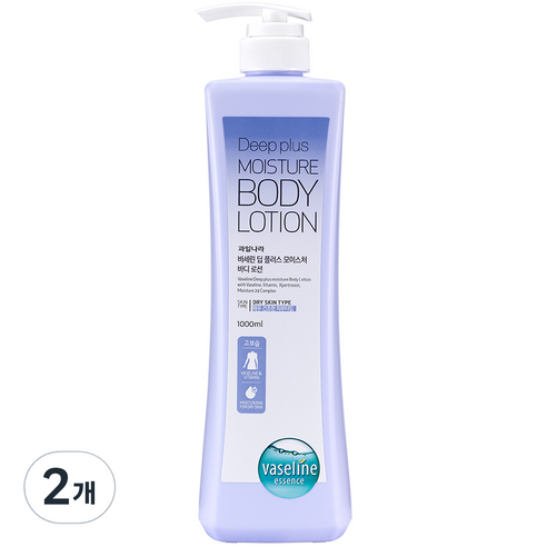 바세린 대용량 바디로션 딥플러스, 1L, 2개
