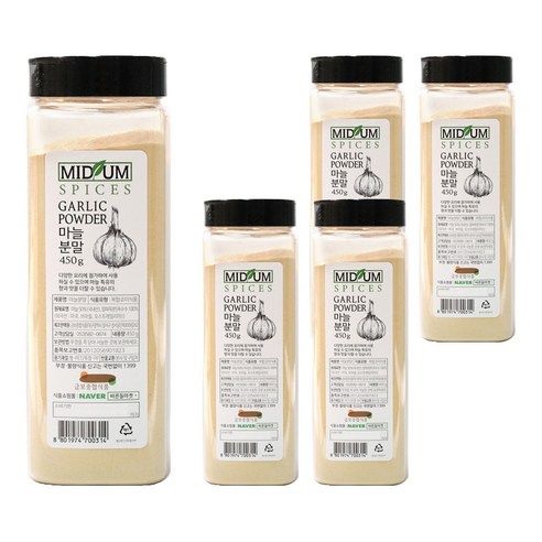 마늘 분말 가루, 450g, 5개