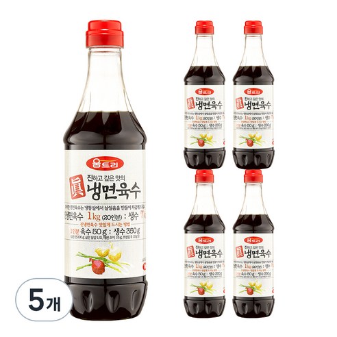 움트리 진냉면육수, 1L, 1kg, 5개