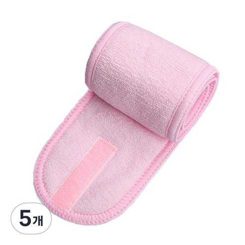 모던리빙 앞머리 흘러내림방지 화장 세안 헤어밴드, 핑크, 5개