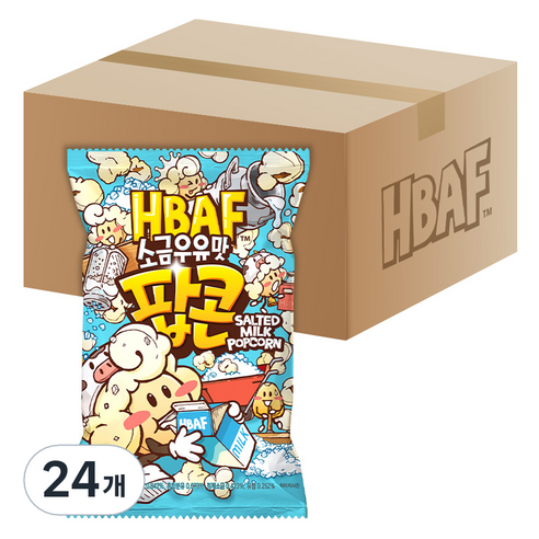 바프 소금우유맛 팝콘, 80g, 24개