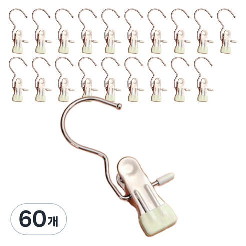 논슬립 외집게 옷걸이, 03 아이보리, 60개