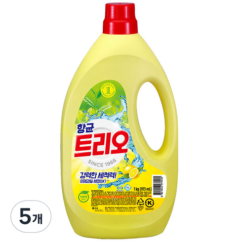 트리오 항균 주방세제, 1kg, 5개