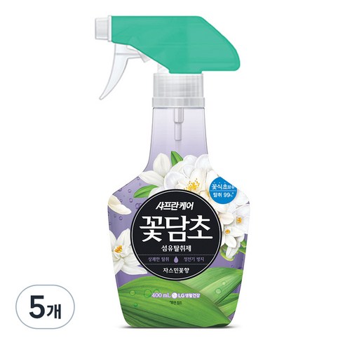샤프란 꽃담초 섬유탈취제 자스민꽃향 본품, 400ml, 5개