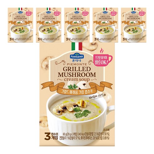 폰타나 그릴드 머쉬룸 크림 컵수프, 60g, 6개