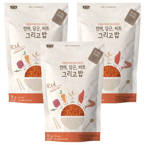 생그랑 연어 당근 비트 그리고밥 후리가케, 70g, 3개