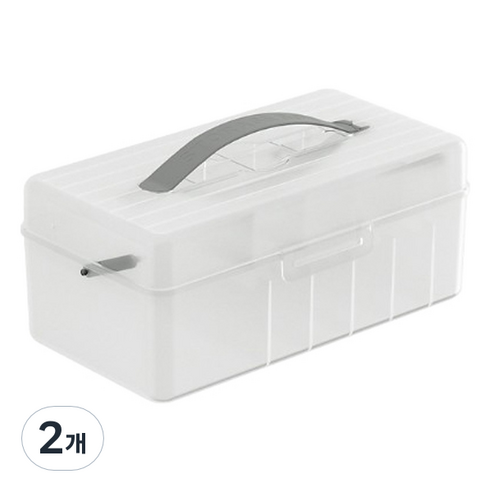 ABM 2단 소품 케이블 정리함, 화이트, 2개