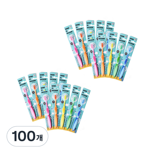 미미드비숑 유아 칫솔 3단계, 랜덤발송, 100개, 1개입