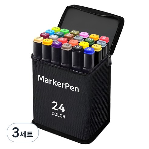 다다 디자인 드로잉 마카펜 천케이스, 3세트, 24색