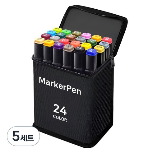 다다 디자인 드로잉 마카펜 천케이스, 24색, 5세트