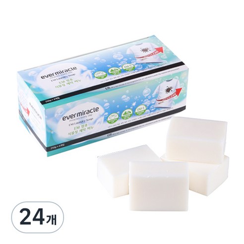 에버미라클 EM 발효 식물성 세탁비누, 250g, 24개