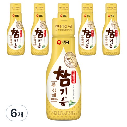 샘표 일편단심 통참깨 참기름, 200ml, 6개