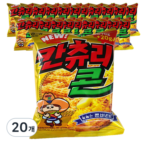 해태제과 칸츄리콘 콘버터맛, 90g, 20개