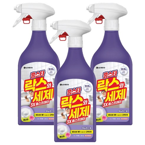 홈스타 락스와 세제 3X 폼 스프레이 후로랄, 500ml, 3개