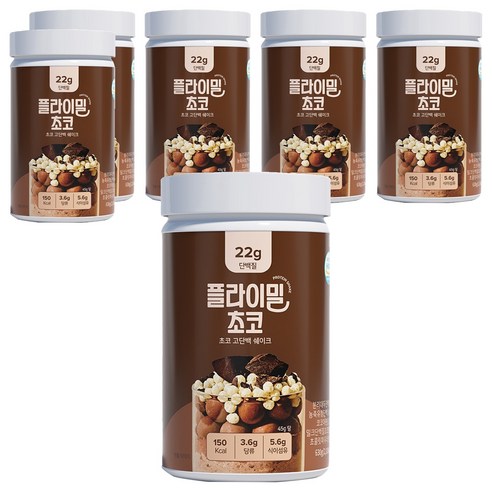 플라이밀 초코 고단백 쉐이크, 630g, 6개