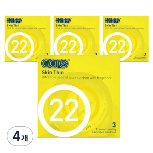 CARE 22 스킨씬 콘돔, 3개입, 4개
