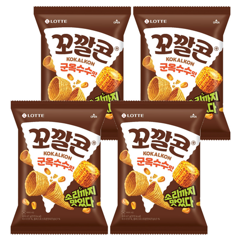 꼬깔콘 군옥수수맛, 67g, 4개