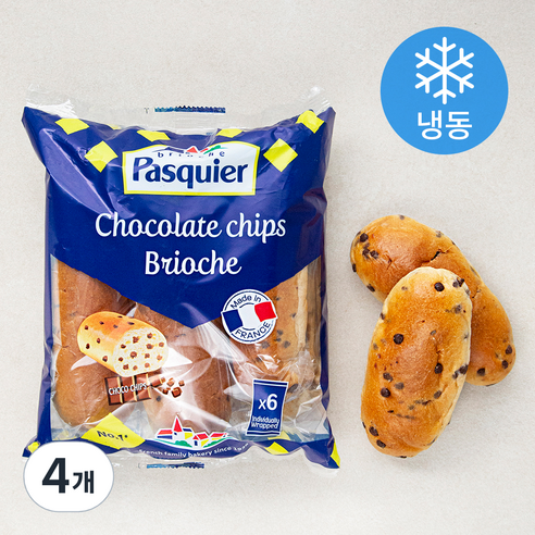 파스키에 초콜릿칩 브리오슈 6입 (냉동), 225g, 4개