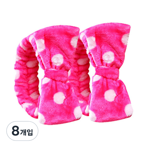 더자카 러블리 패턴 리본 머리띠, Y377LBBI227, 8개입