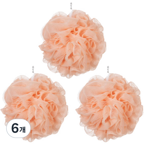 블루버블 자이언트 샤워볼 90g, 피치 핑크, 6개, 1개입