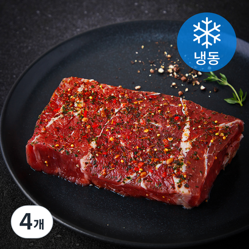 미트엔조이 시즈닝 척아이롤 스테이크 (냉동), 150g, 4개